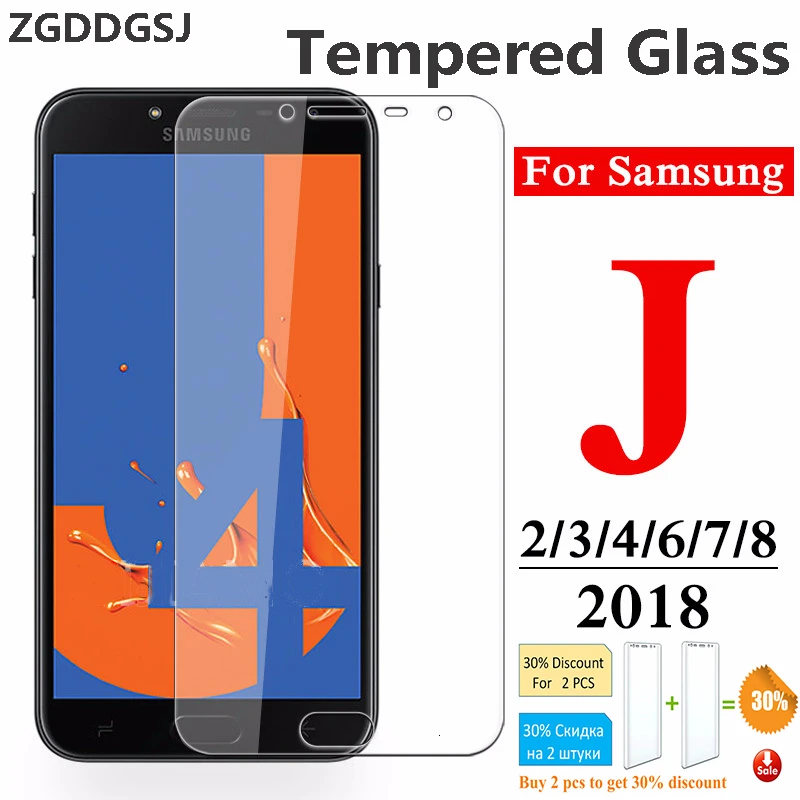 Закаленное стекло 9H для Samsung Galaxy J4 J6 J8 J7 J3 J2 Pro Защитное J 2 3 4 6 7 8 2018 защитная