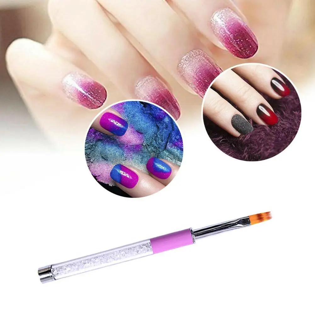 

18.8cm Crystal Acrylic Nail Art Brush UV Gel Carving Glitter Drawing Nail Handle Draw Manicure DIY Brush Liquid Pen Tool Na C5S6