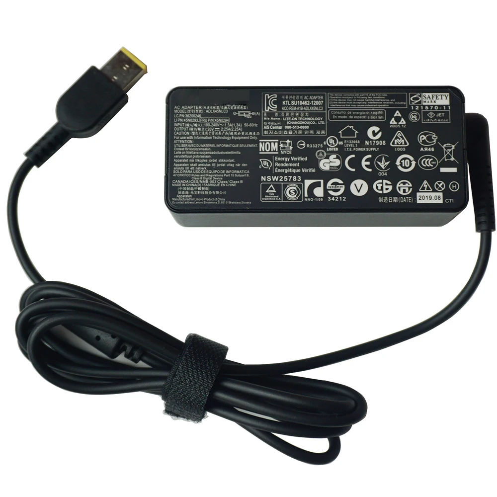 Зарядное устройство для ноутбука 20 в 2 25 А 45 Вт Lenovo Thinkpad ADLX45NLC3 ADLX45NDC3A ADLX45NCC3A 0C19880