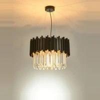 black gold silver crystal round designer led hanging lamps chandelier lighting lustre suspension luminaire lampen for foyer