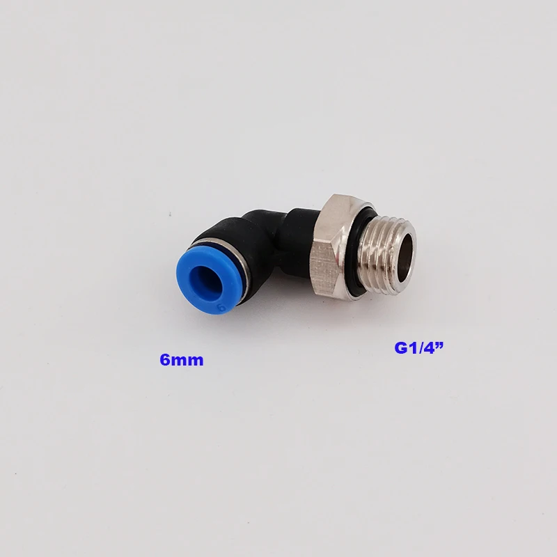 GOGO 10 Pcs L Тип 6 мм 1/4 &quotрезьба BSPP локоть PU шланговый соединитель 90 градусов PL06 G02