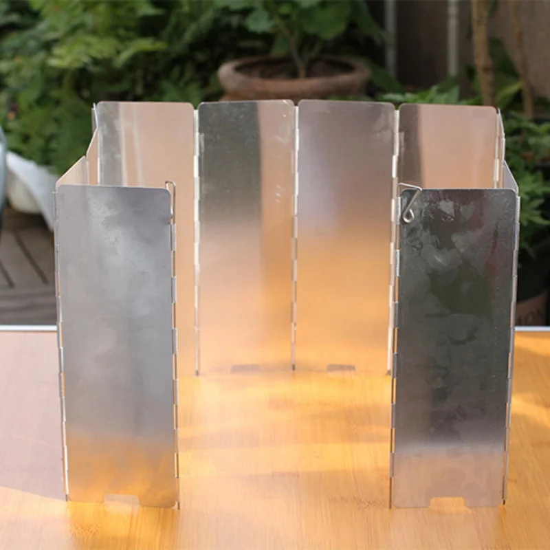 

12 Plates Fold Camping Cooker Gas Stove Wind Shield Screen Foldable Outdoor Camping Cooking Tool