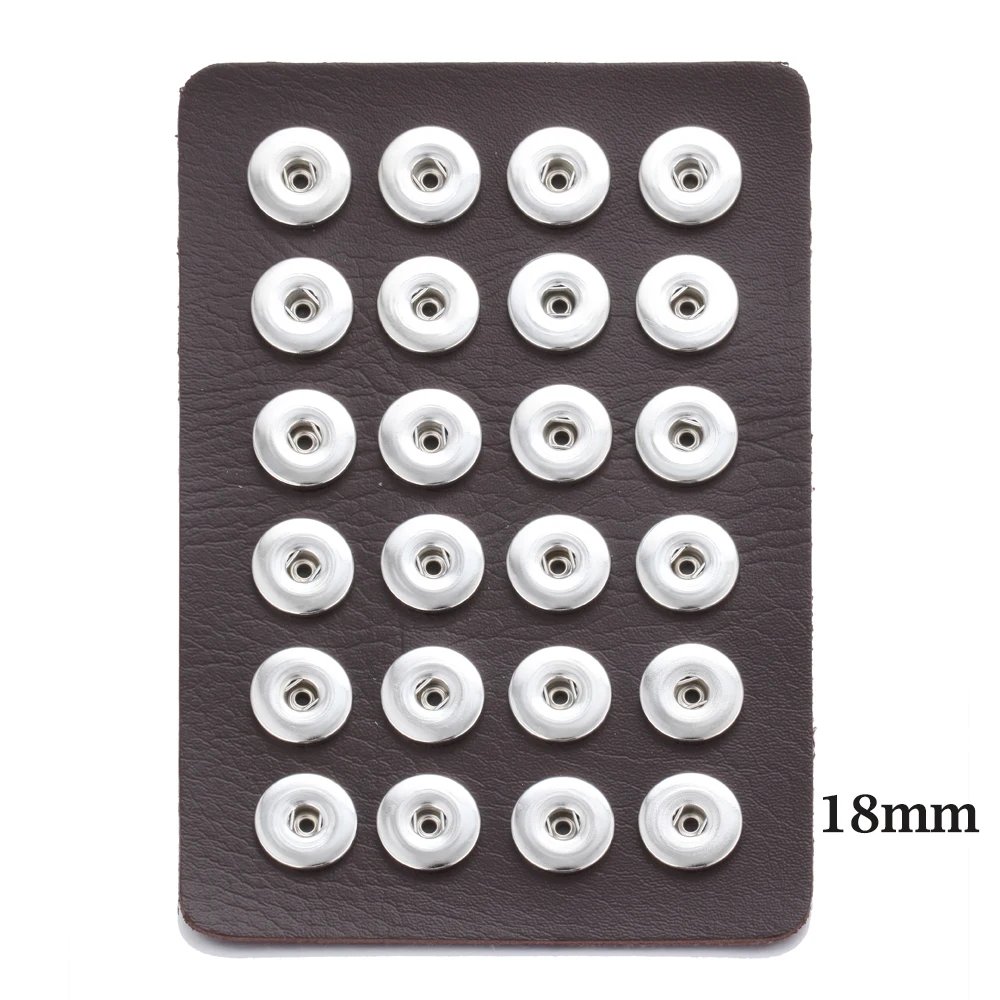 Fit 18mm Snaps Оснастка Кнопка ювелирных изделий черный кожаный оснастка дисплей для 24 шт. 18 мм и 12 мм оснастки кнопки ювелирных изделий дисплей мягкий держатель дисплея - Окраска металла: Fit 18mm Snaps