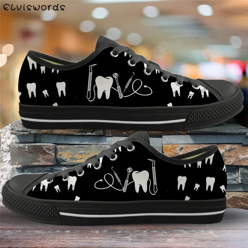 ELVISWORDS/Тканевая обувь для стоматолога с принтом героев мультфильмов Обувь отдыха