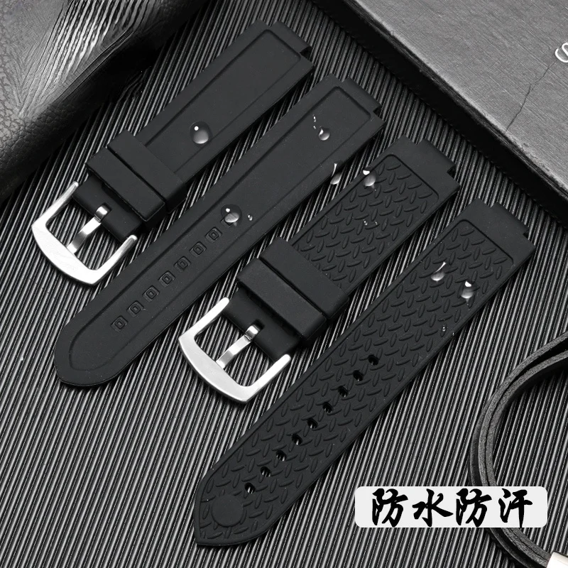 Rubber Watchband Men 23mm For Tudor Pelago Omahawk 25600 25500 Series Didger Silicone Watch Strap