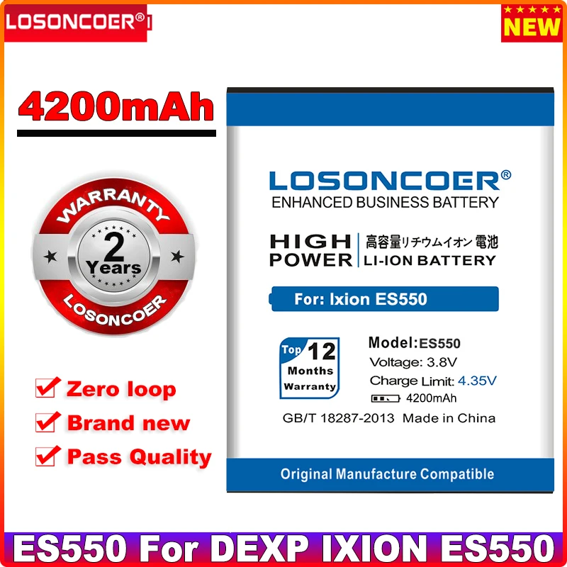 LOSONCOER 4200 мАч ES550 Сменный аккумулятор для телефона DEXP Ixion Fine Power C1 батареи + Быстрая