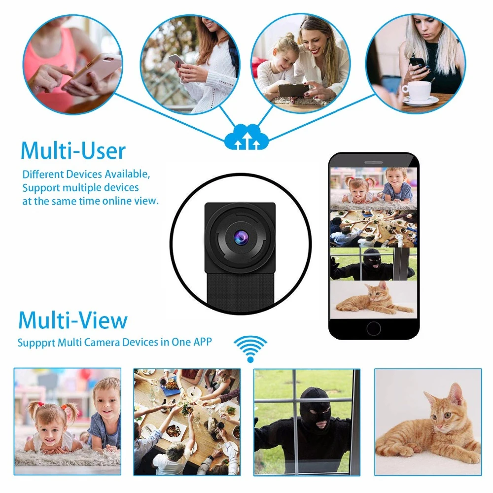 Full HD 1080P Мини Wifi IP камера беспроводной пульт дистанционного управления секретная Гибкая камера обнаружения движения Espion новая микро камера IP P2P