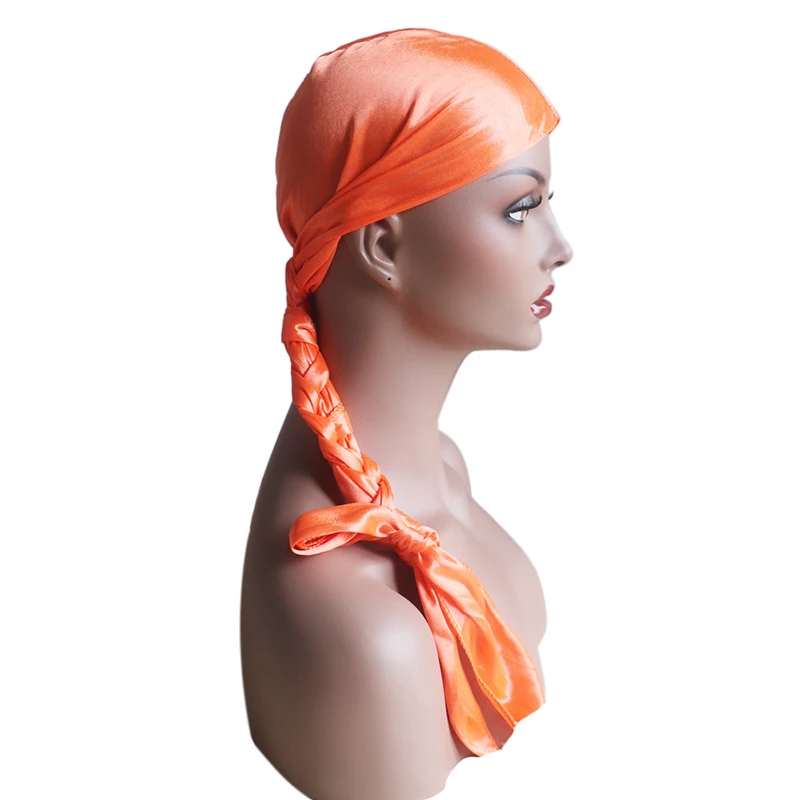 Атласная Мужская эластичная шапка хип-хоп Du Doo Rag Durag парики тюрбан бандана