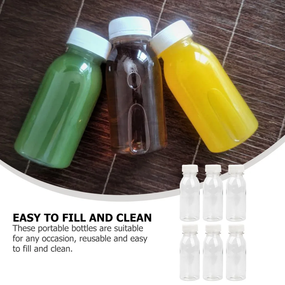 

12pcs Transparent Wide Mouth 200ml PET Drink Yogurt Storage Bottles