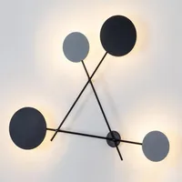 Modern Industry Round Wall Lamps Bedroom Bedside Lamp Led Wall Sconce Light Fixtures Black Iron Luminaire Indoor Loft Home