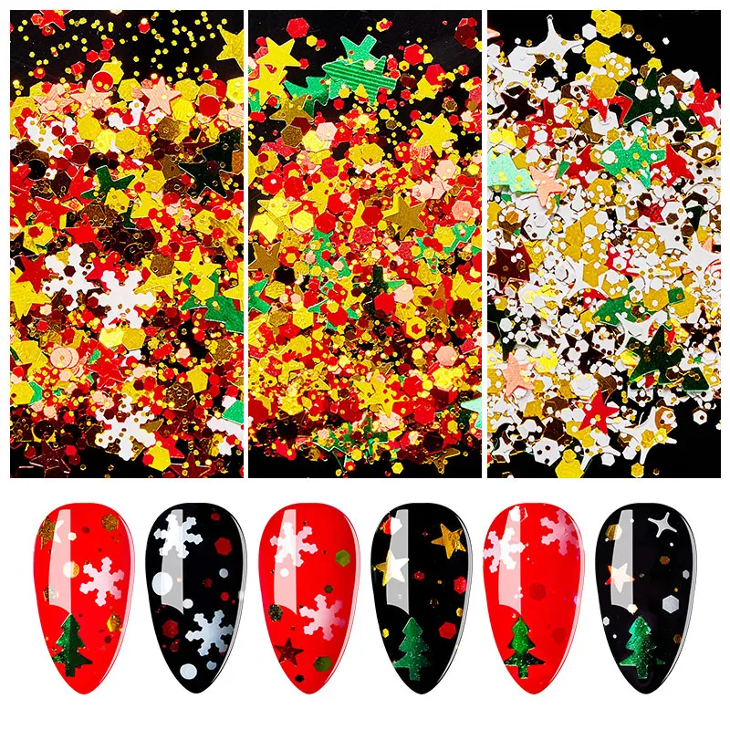 Рождественские снежинки FOUR LILY Mix Рождественская елка Звездные огни блестки