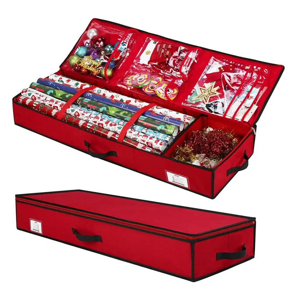 

Wrapping Paper Storage Containers Christmas Storage Organizer Wrapping Paper Storage With Interior Pockets 40 Inch Wrap Organ