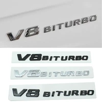 v8 biturbo letter logo for bmw audi maserati mercedes benz amg s63 gt fender side car rear trunk body emblem badge stickers