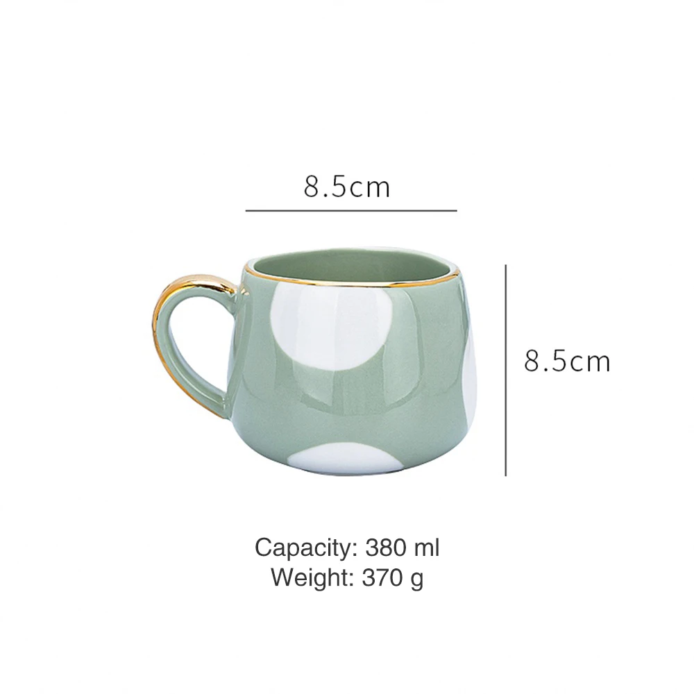 

Lovely Wave Point Ceramic Coffee Cup Milk Cup Heat Insulation And Anti-Scalding Breakfast Cup Couple Cup Ceramic Mug Office Cup
