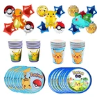 Аксессуары для дня рождения с покемоном, яркий флаг для торта, подставка, башня, приглашение, подарок, фотобаннер, игрушка для девочки