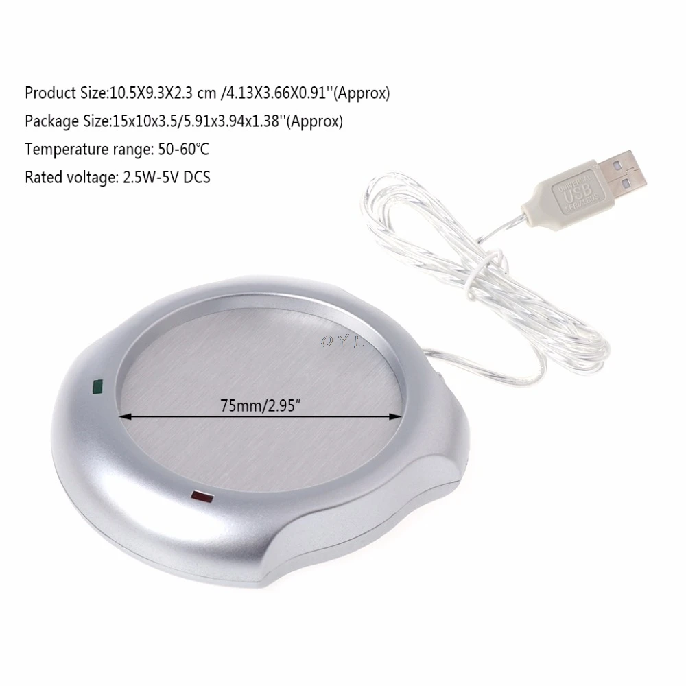 Мини USB Электрический питательный стакан с подогревом тарелка для офиса и домашнего использования и Прямая поставка
