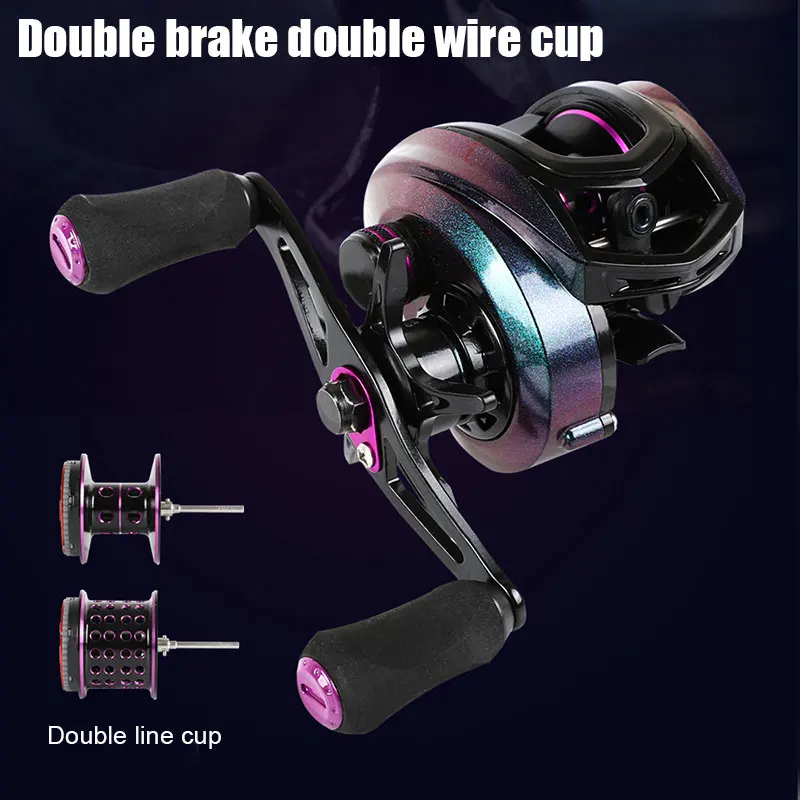

Hot Selling Low Profile Reel Double Brake Double Line Cup 10 Bearing Fishing Reel with EVA Handle
