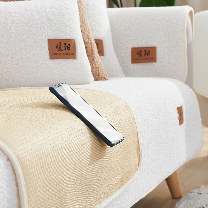 

Thicken Plush Sofa Cover Universal Sofa Towel Cover Slip L Shape Resistant Couch Cover Sofa Towel for Living Room Decor