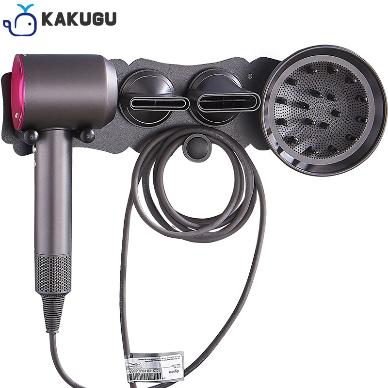 

KAKUGU Hairdryer Holder Wall Mounted Storage Rack Bathroom Punch Free Shelf For Dyson Space Aluminum