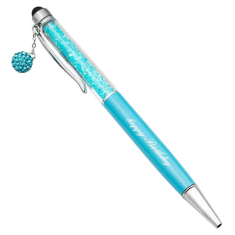 

Diamond Pendant Pen Touch Screen Capacitive Pen Crystal Metal Pen Gift Lettering Engraved Name Customized LOGO Office Supplies
