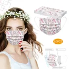 10 шт., одноразовые маски с принтом перьев для взрослых