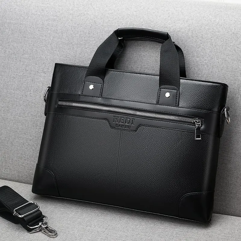 

Men's Portable Briefcase PU Business Commuter One-shoulder Messenger Computer Leather Bag