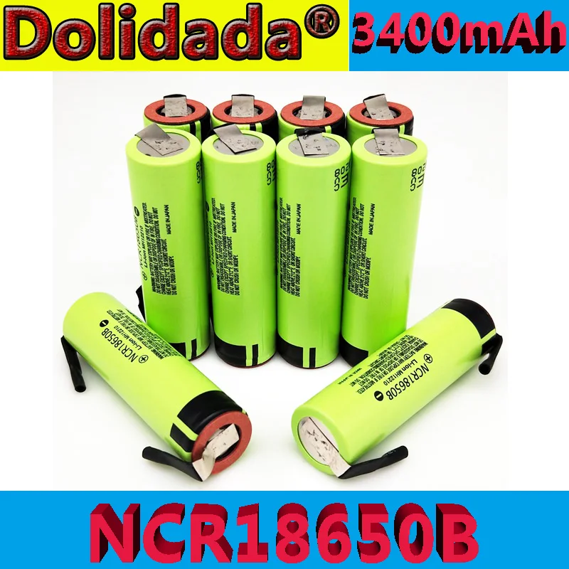 

4pcs~20pcs New NCR18650B 3.7V 3400mAh 18650 rechargeable lithium battery + DIY nickel piece for Power tools model airplanes