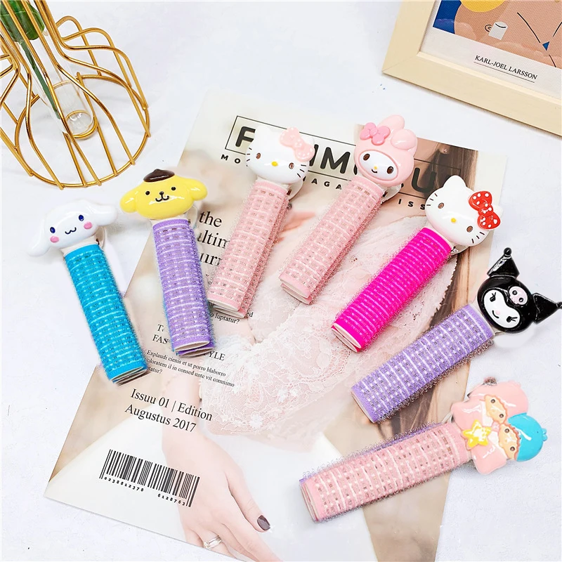 

Cartoon Anime Kittys Melody Cinnamorolls PomsPurin Kuromi Gemini Ins Net Red Hair Root Fluffy Clip Cute Headdress Kids Toy Gift