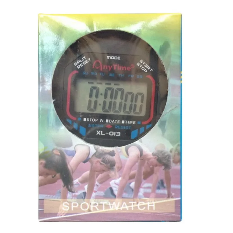 

1PCs Handheld Kitchen Timers Classic Digital Professional Handheld LCD Chronograph Sports Stopwatch Timer Stop Watch With Rope