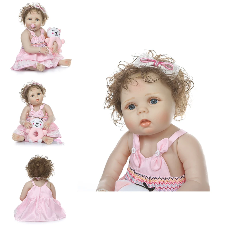 

NPK 56CM Full Body Soft Girl Reborn Doll Newborn Doll Silicone Realistic Baby Toddler Dolls Baby Bath Toy Boys Real Alive Dolls