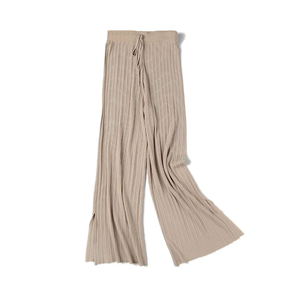 HLBCBG новые трикотажные брюки плиссированные крутые широкие женские летние