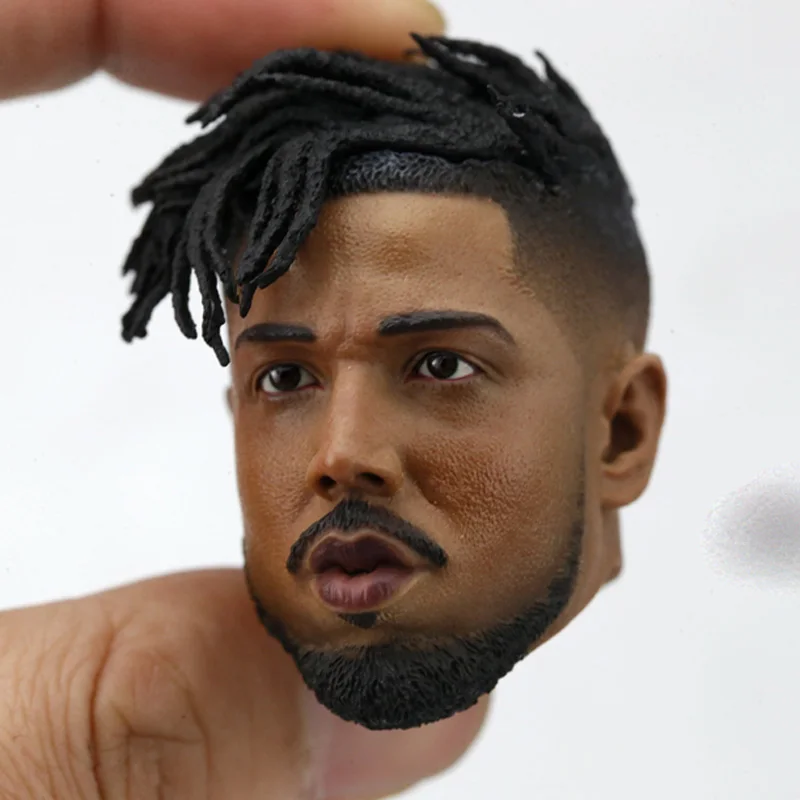 1/6 масштаб Wakanda Erik Killmonger голова леопардовой Пантеры резьба модели игрушек