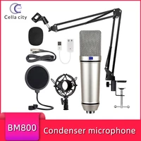 u87 condenser microphone kit professional xlr mic microphone studio for computer with arm stand for gaming youtube video record