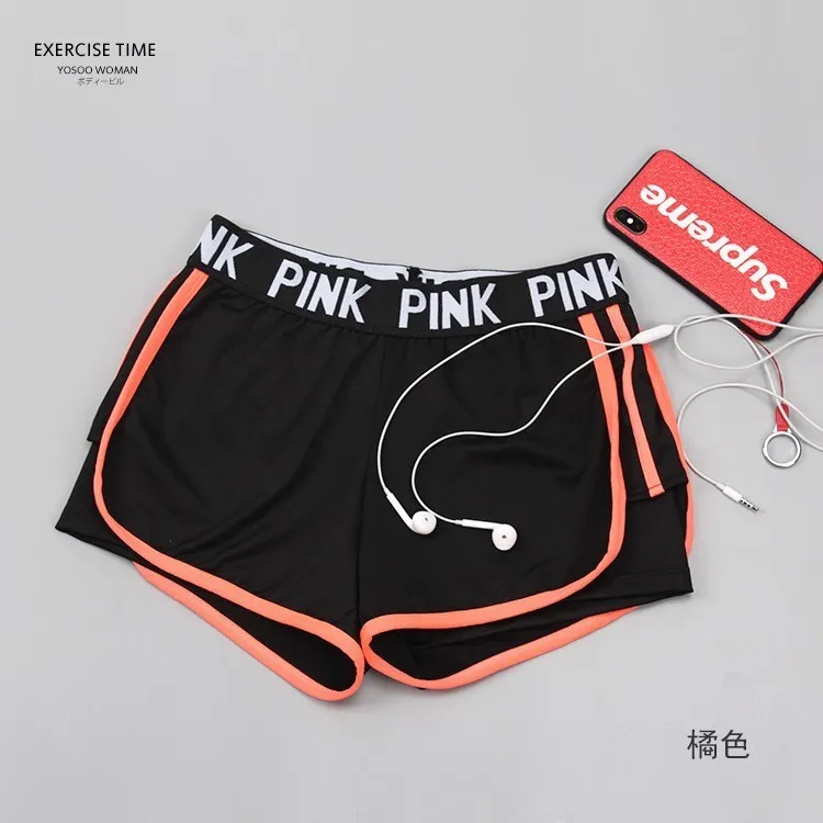 orange shorts Новинка, Женский комплект для занятий йогой, женская одежда для занятий спортом для спортивного зала, спортивный комплект для бега, женская одежда для фитнеса, Conjunto Sport Mujer - Цвет: orange shorts