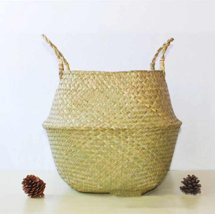 Новые корзины из ротанга Складная плетеная ручка круглый натуральный морской