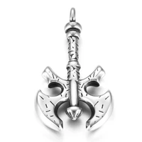stainless steel halberd pendant polished hole 4mm bracelet hook closure diy accessories jewelry making