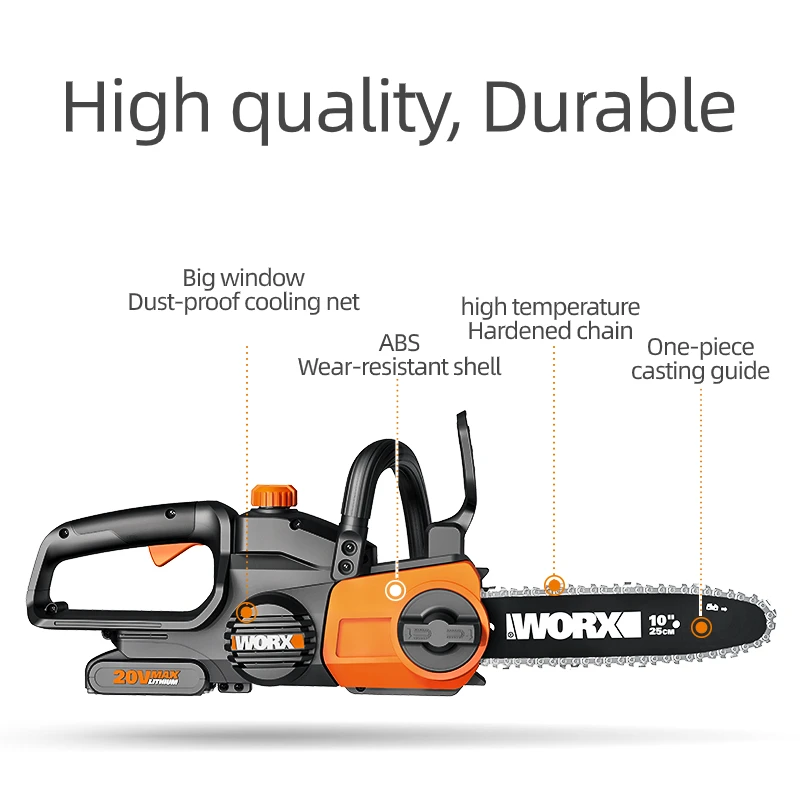 ПИЛА ЭЛЕКТРИЧЕСКАЯ WORX WG322E.1 20 в портативная цепная мини-пила для деревообработки |