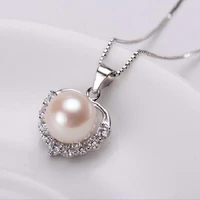 heart crystal natural freshwater pearl pendant necklace for women 925 sterling silver chain and pendants fashion girls gift