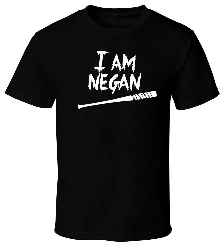 

I AM Negan. Funny Zombie TV Series Baseball Bat T-Shirt. Summer Cotton Short Sleeve O-Neck Mens T Shirt New S-3XL