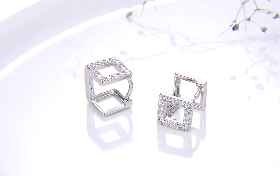 ORSA JEWELS S925 изысканные женские серьги последние стерлингового серебра геометрическая форма серьги милые повседневные ювелирные изделия для торжественного случая SE188