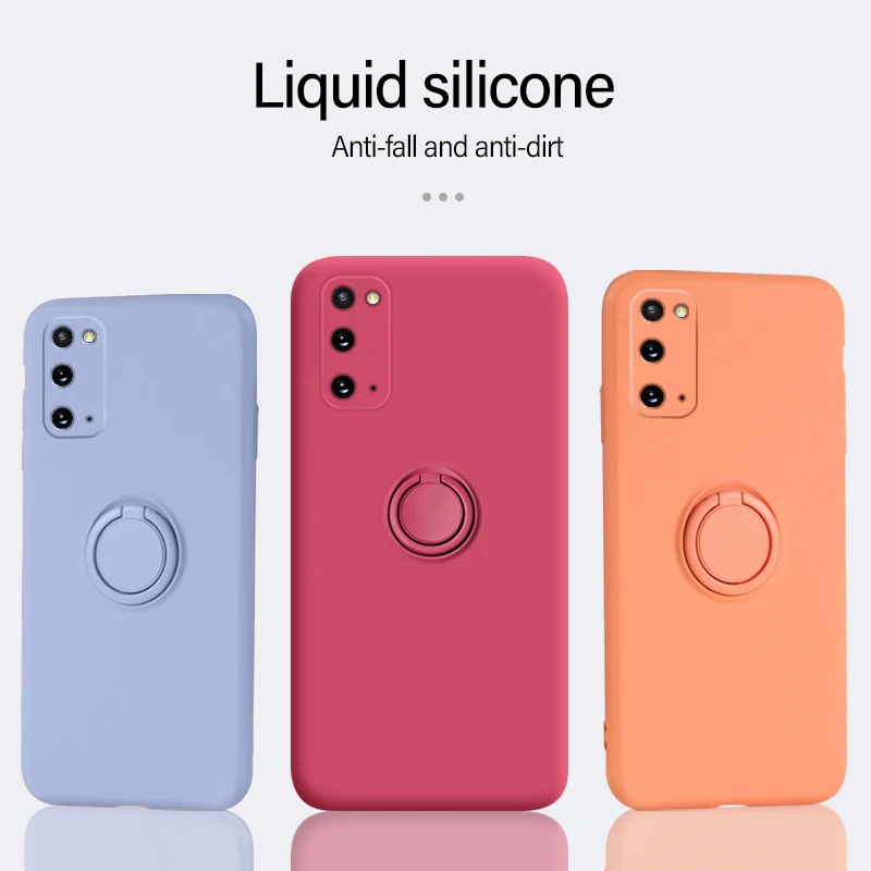 

Ultra-thin Silicone Magnetic Holder Phone Case For Samsung Galaxy S20 S10 E S9 S8 Note 20 10 9 Plus Stand Ring Bracket Cover