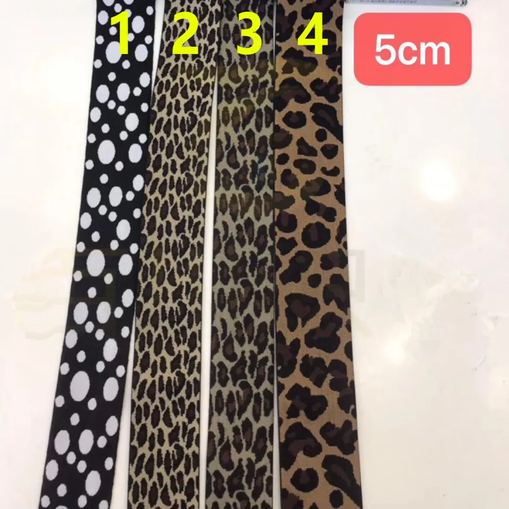 

5cm leopard print elastic knitted jacquard ribbon,XERY191206E