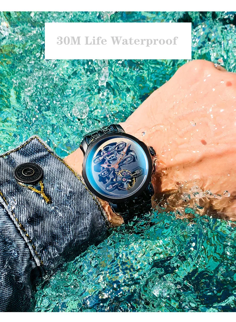 AILANG Tourbillon часы мужские часы Топ бренд класса люкс из нержавеющей стали спортивные часы водонепроницаемые автоматические механические часы для мужчин