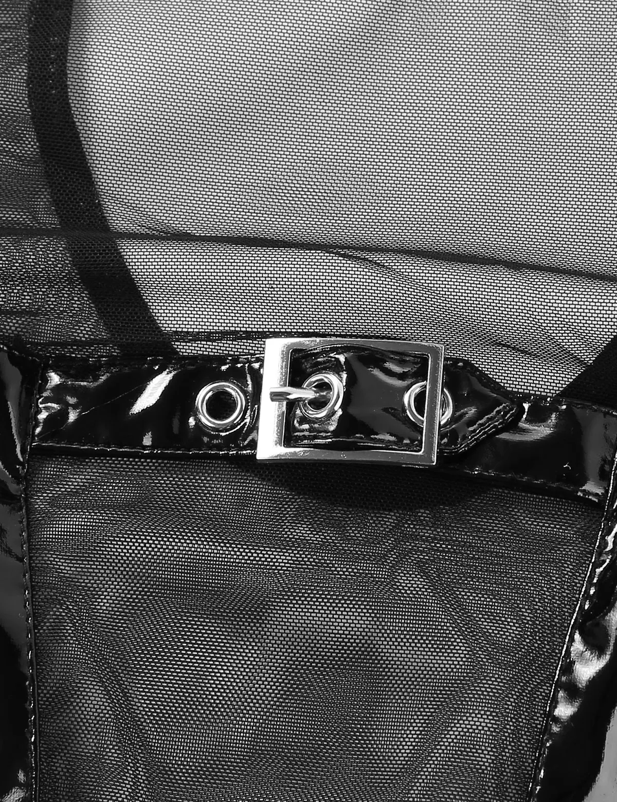 Женское кожаное боди прозрачное Сетчатое сращенное сексуальное Эротическое Wetlook