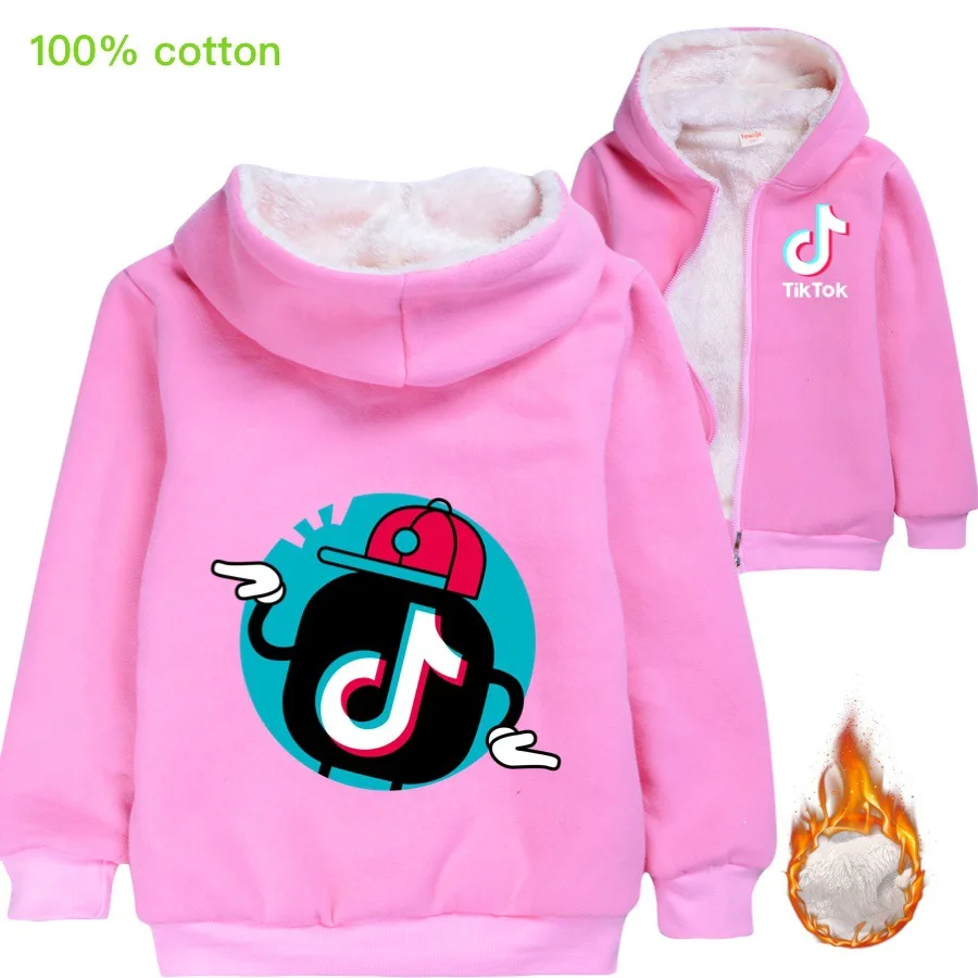 Детский кардиган TIK TOK с внешней торговлей плотное пальто на молнии модная зимняя