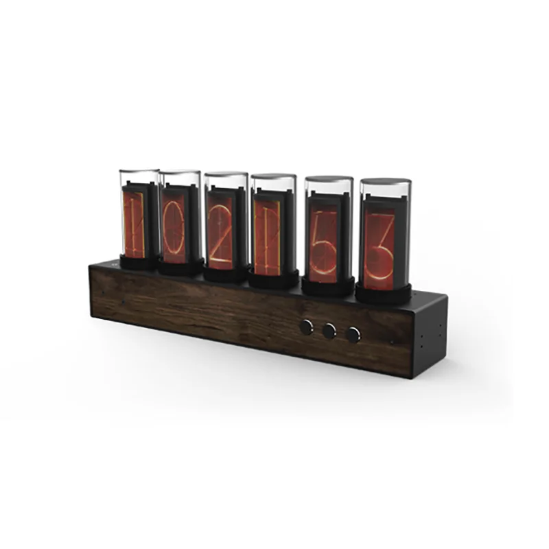 Роскошные цифровые часы с светящимися трубками настольные RGB-подсветкой