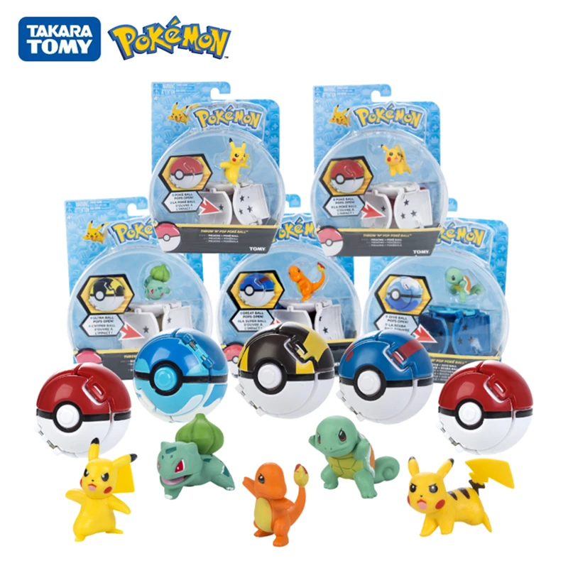 Tomy Pokemon Go 2 поколения флип для командной игры в покебол (коробка Battle Пикачу Сквиртл