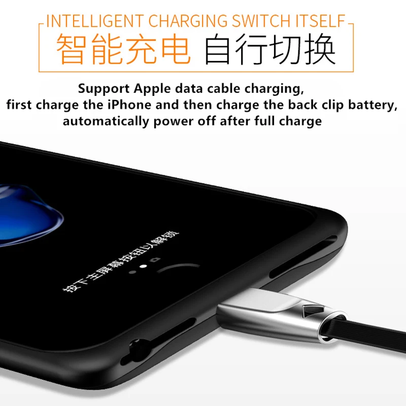 Чехол для аккумулятора 5000-7000 мАч ультра тонкий для iphone 6 Plus 6s 7 8 Plus внешний аккумулятор чехол s для iphone 6 6s 7 8 зарядное устройство