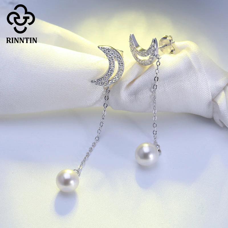Rinntin натуральная висячие серьги из серебра 925 пробы AAA кубический циркон