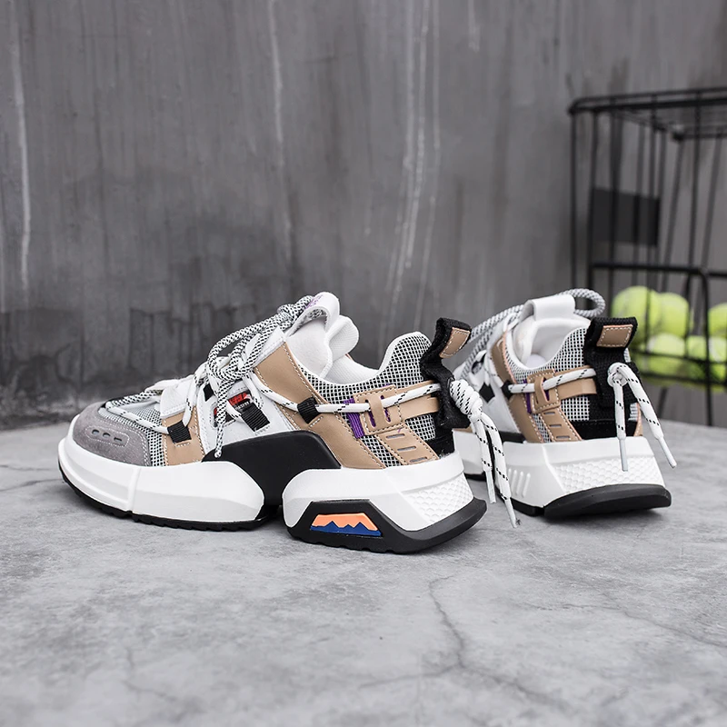 Женская обувь; модные сетчатые кроссовки на платформе; Femme; кроссовки; разноцветная обувь; tenis feminino; повседневная женская обувь на толстой подошве